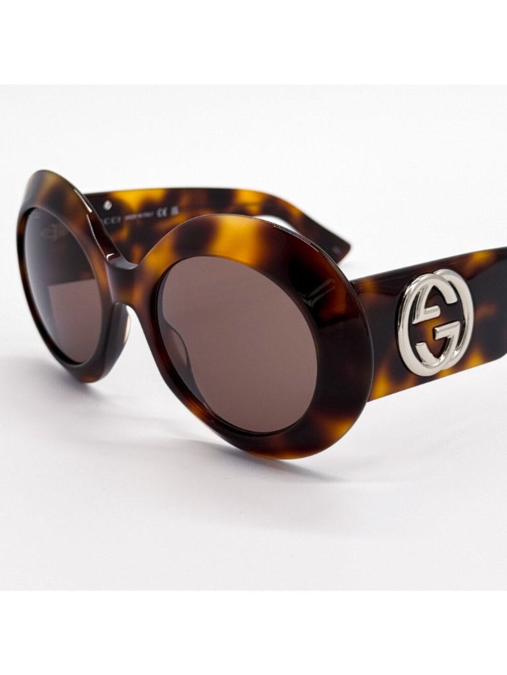 NWT Gucci GG1647S 009 Havana Brown Round Oversized Sunglasses Women - Picture 6 of 10